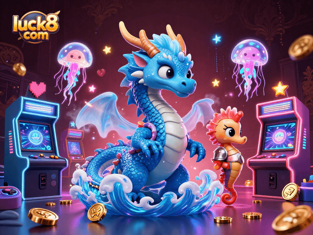Experience excitement on luck8 com with vibrant casino elements and enchanting sea creatures!