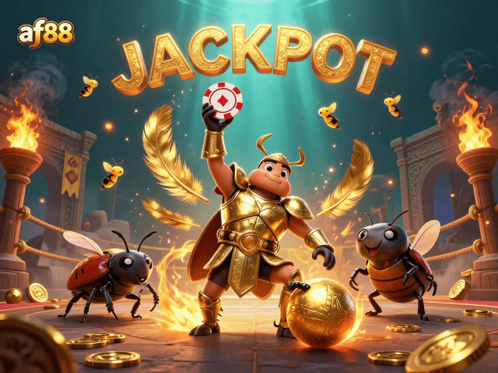 Engage in thrilling gameplay at af88 with vibrant casino characters celebrating a jackpot.
