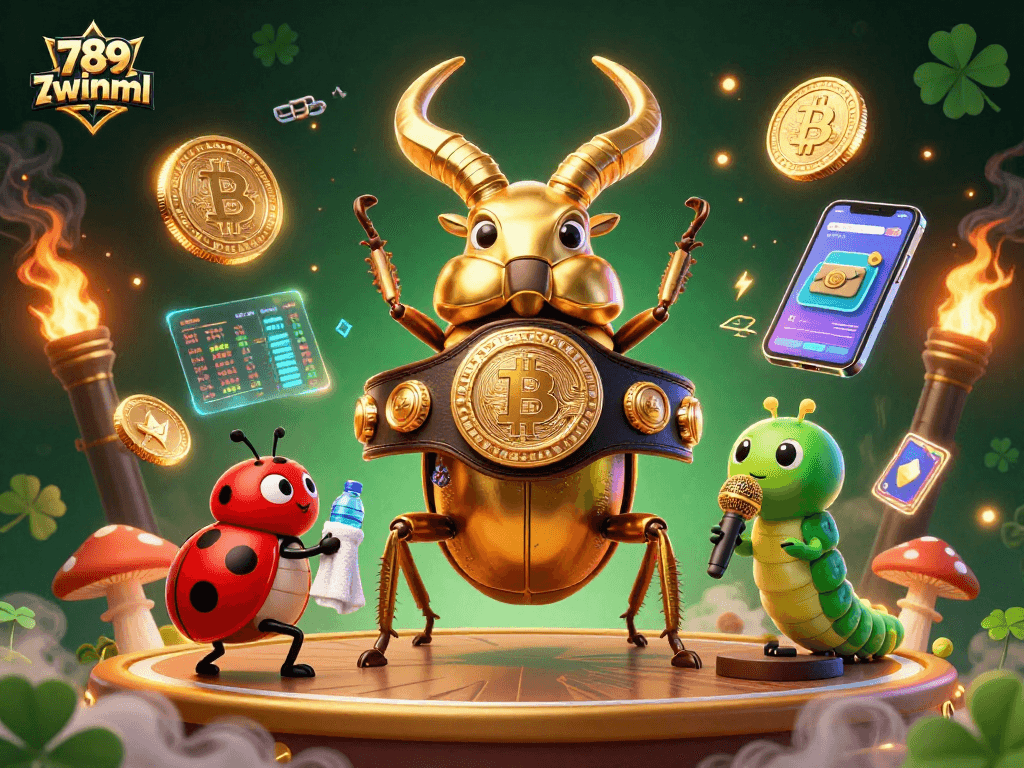 Experience thrilling gaming with 789winml as a golden beetle champion faces exciting betting elements.