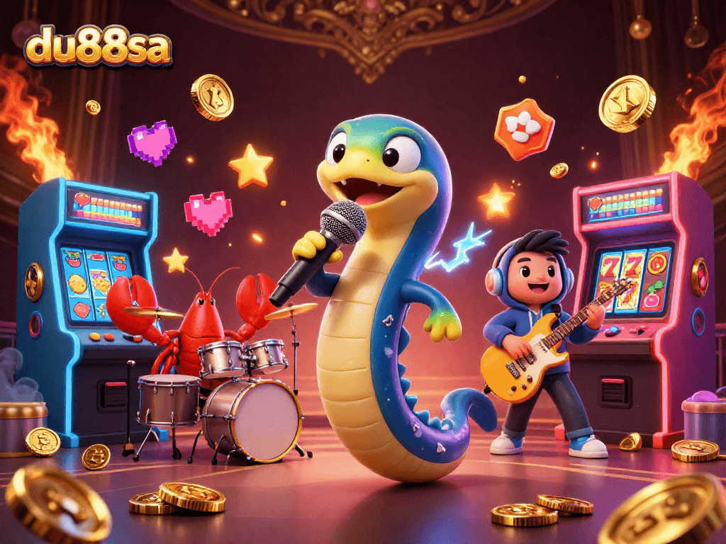 Experience the vibrant energy of du88sa with 3D characters in an underwater casino setting.