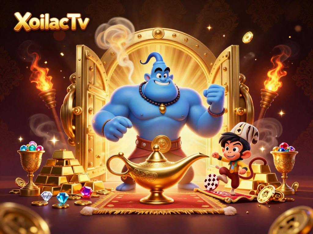 Engage in winning strategies with XoilacTv's vibrant casino-themed illustration.