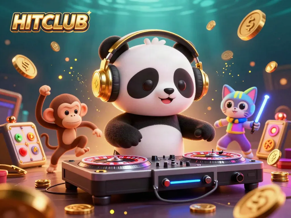Experience thrilling gameplay at HITCLUB with our animated DJ panda, breakdancing monkey, and rave kitten.