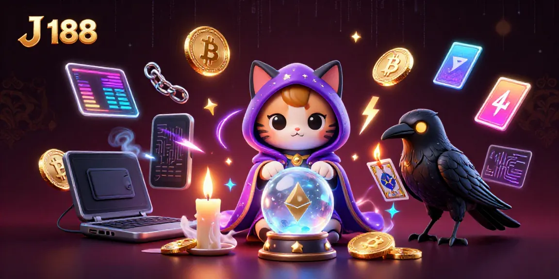 Experience thrilling gameplay with J 188 in this vibrant, dynamic casino scene featuring a mystic cat and a raven.