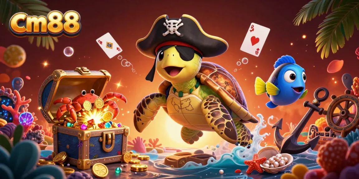 Experience thrilling gameplay with cm88's vibrant characters in an engaging underwater casino scene.