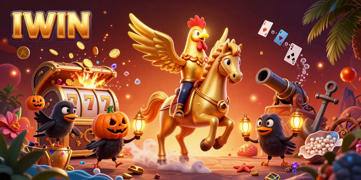 IWIN brings thrilling casino experiences alive with a golden rooster and immersive gameplay elements.