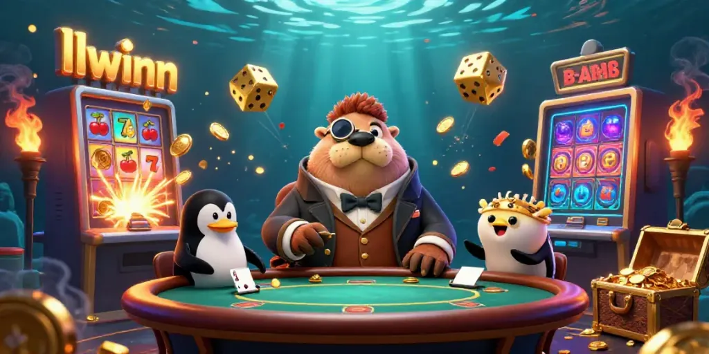 Join the card game action with llwinn's underwater poker table featuring animated characters.