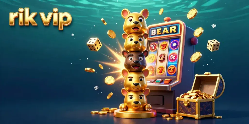 Experience thrilling gameplay with rik vip in this colorful 3D casino scene featuring exciting game elements.