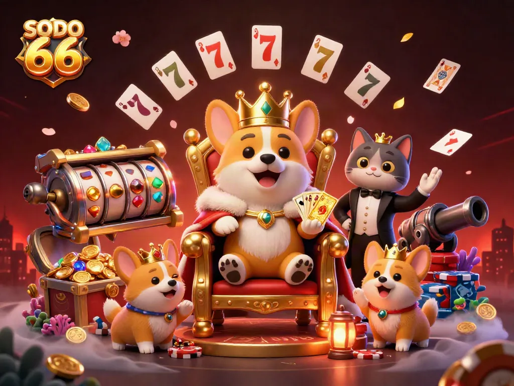 Engage with SODO 66's vibrant, winning energy in this rich, animated casino scene.