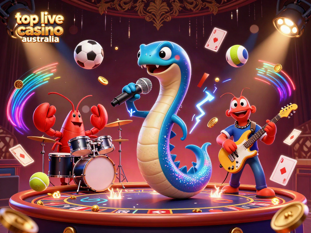 Experience the thrilling atmosphere of the top live casino Australia with vibrant underwater characters and dynamic gambling elements.