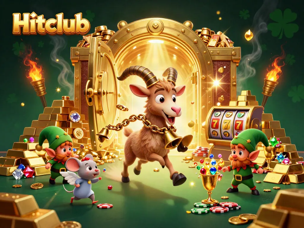 Engage in thrilling gameplay at Hitclub with a festive casino scene featuring exciting characters.