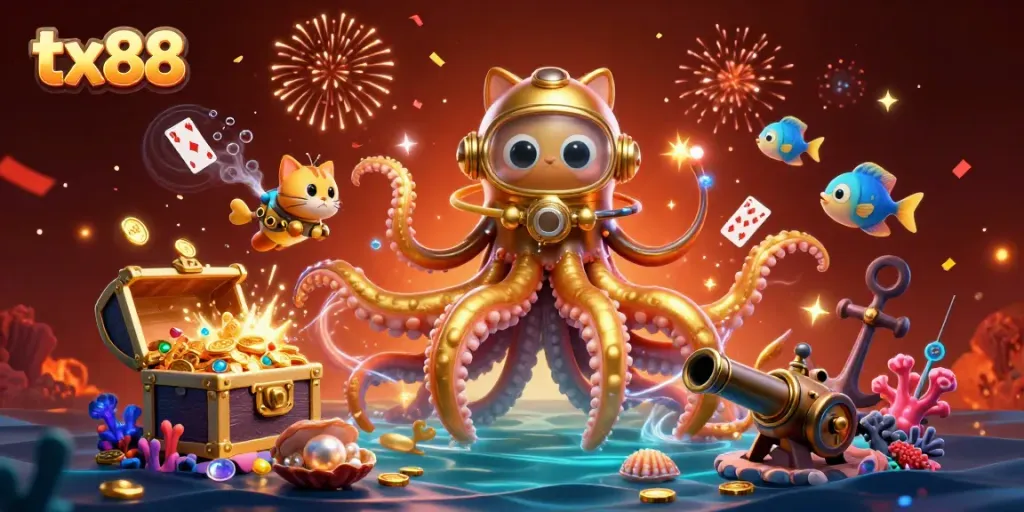 Experience thrilling casino action with tx88 as the kraken treasures explode in gold and excitement.