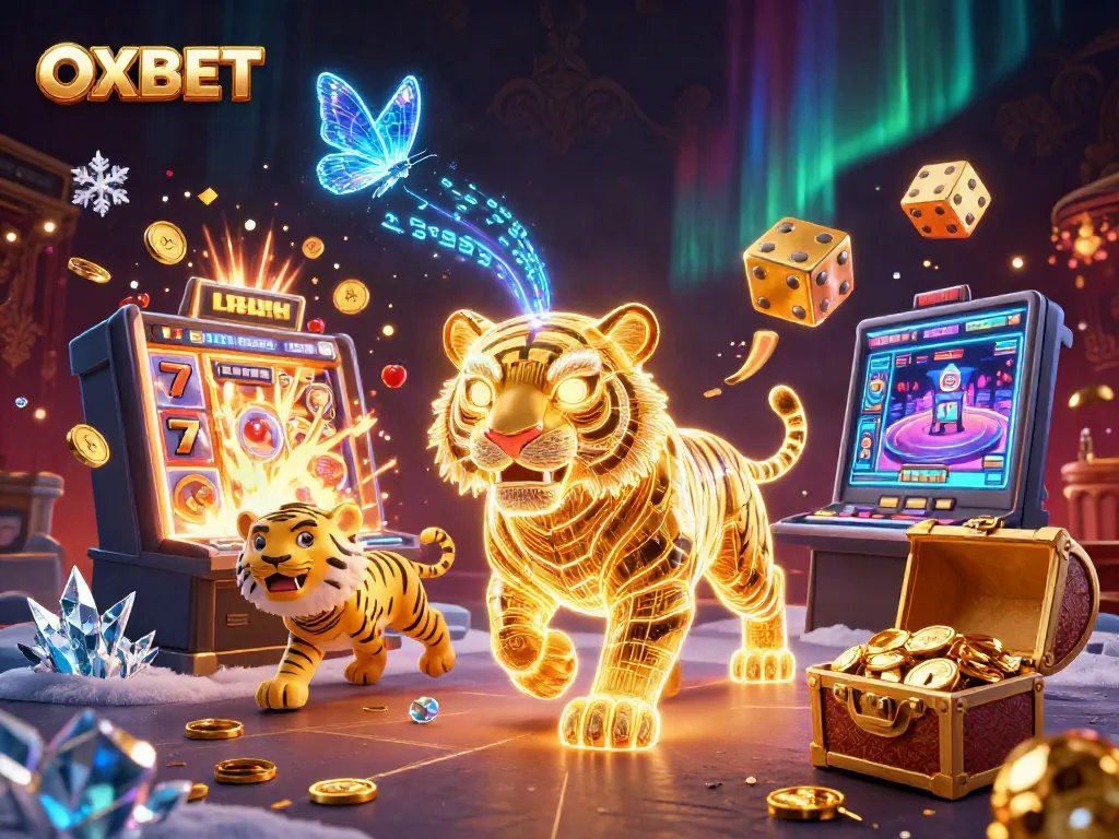 Win big with OXBET in an exciting 3D digital casino scene full of vibrant action.
