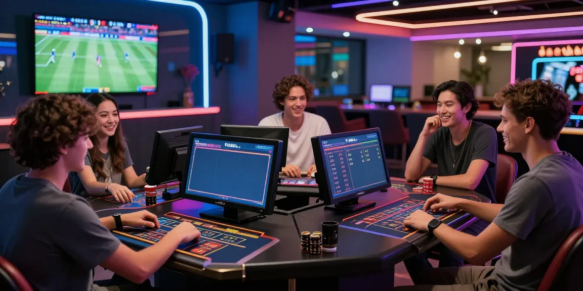 Friends enjoying the z bet experience while placing online bets in a vibrant gaming lounge atmosphere.