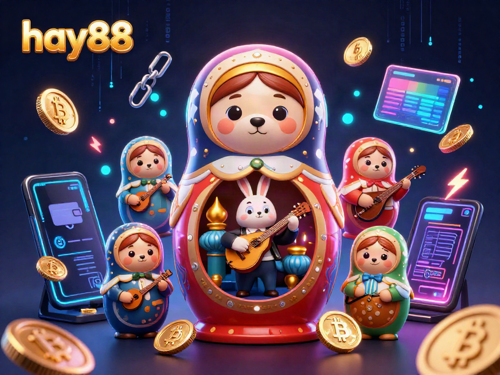 Engaging scene of hay88 with cartoon bears in dealer outfits and cryptocurrency elements showcasing gaming excitement