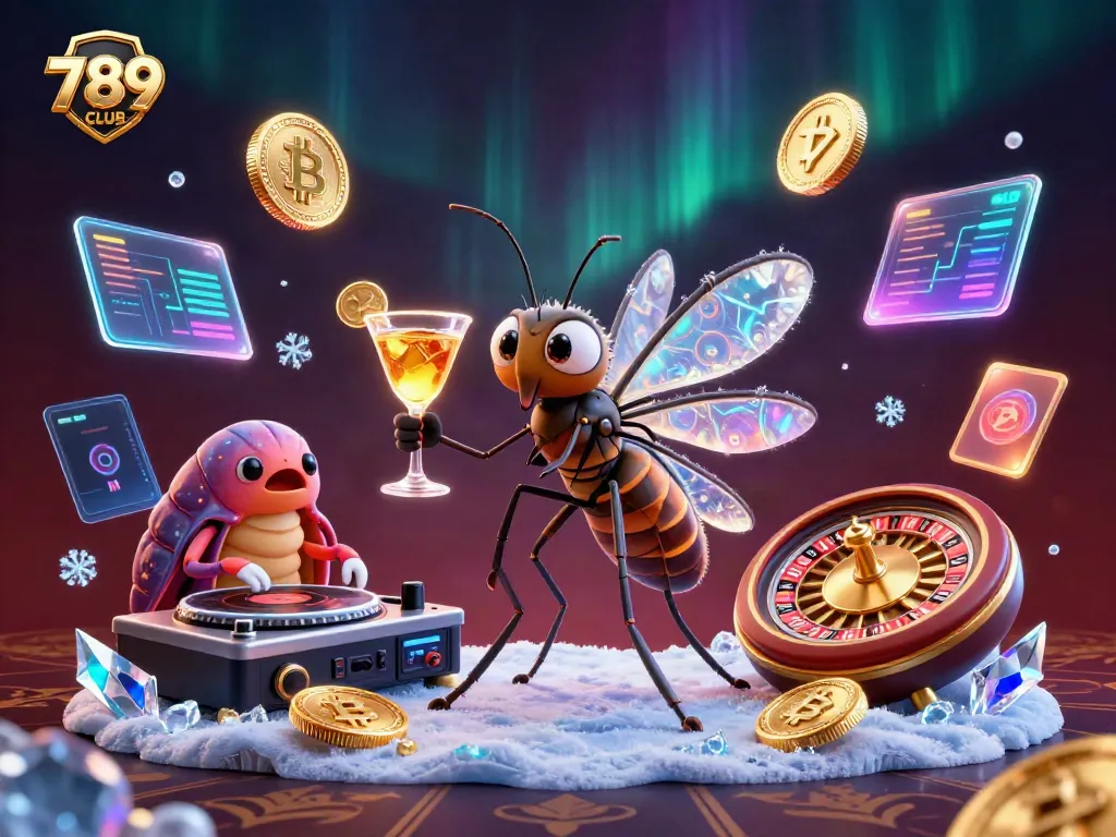 Engage with 789CLUB's vibrant casino mascot showing excitement in a richly illustrated gambling scene.