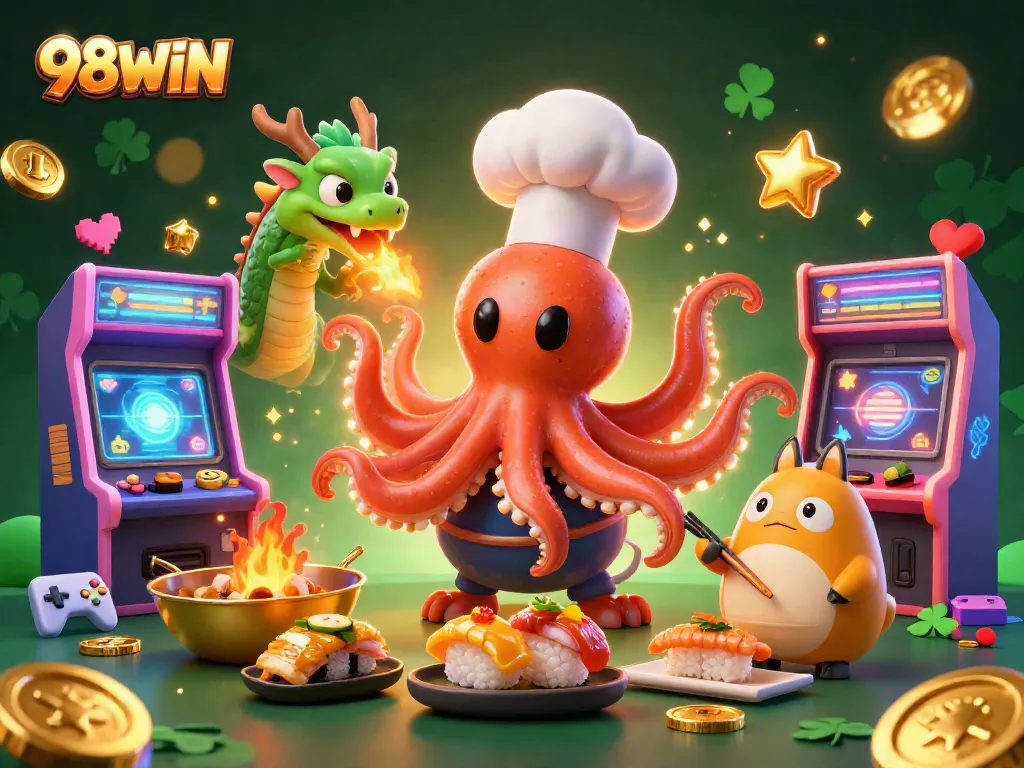 Experience winning fun at 98WIN with vibrant casino dynamics and playful characters.
