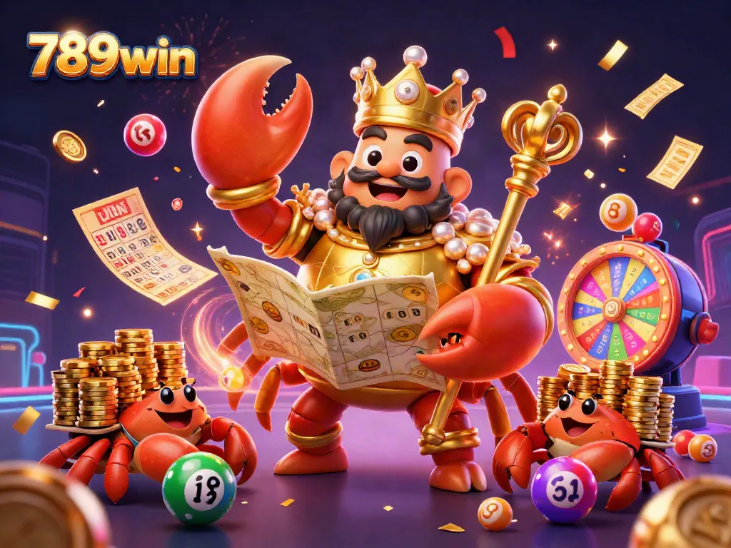 Engage with vibrant 789win lottery elements as golden crab emperor rules the casino realm