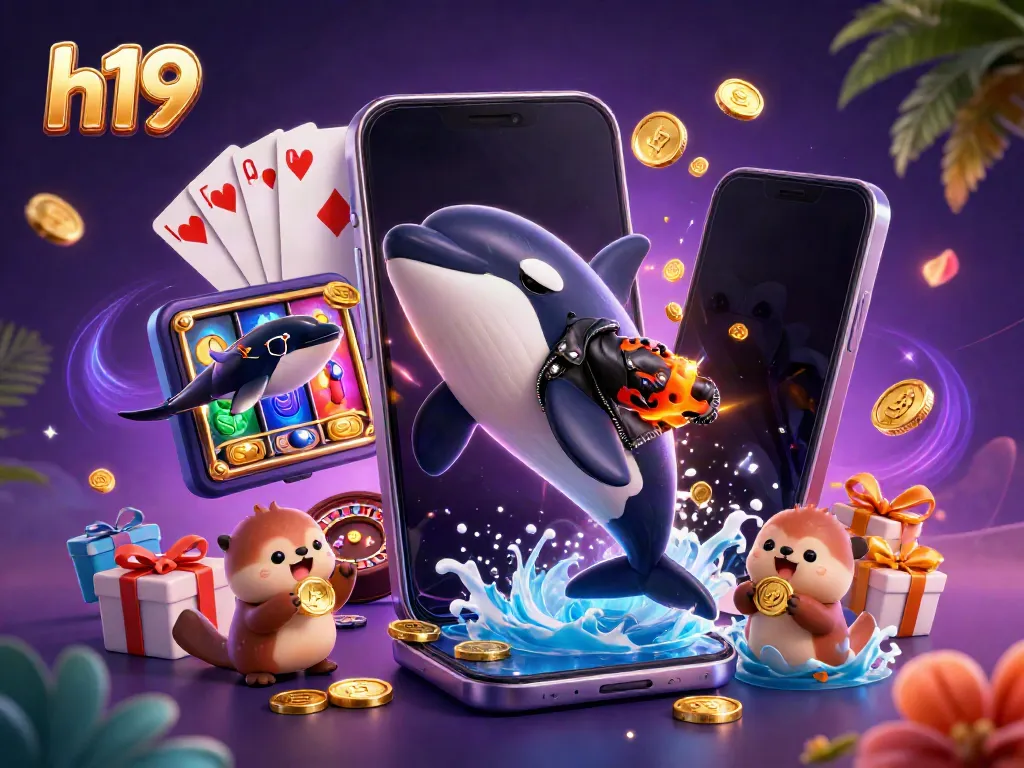 Engage in thrilling adventures with H19 as sea creatures gather around a vibrant casino scene.