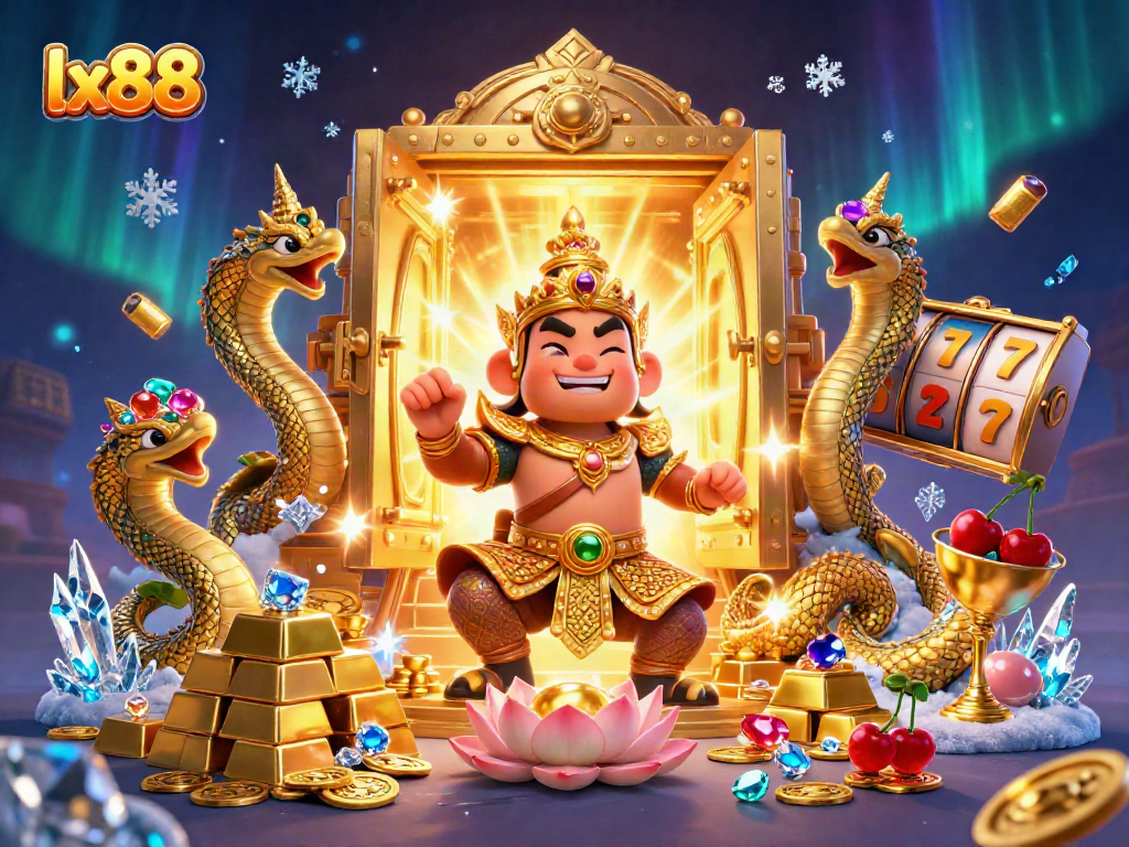 Spin the reels at lx88 with a friendly Thai guardian and hidden treasures illuminated, perfect for casino enthusiasts.